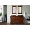 James Martin Vanities Brookfield 60in Double Vanity, Warm Cherry w/ 3 CM Arctic Fall Solid Surface Top 147-114-5681-3AF